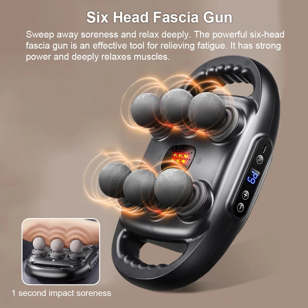 High-Frequency Six-Head Fascia Gun